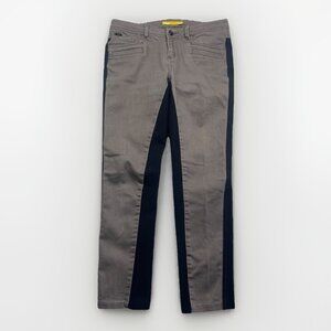Lole Skinny Jeans Two Tone Black  / Grey Stretch Moto Modern Denim Womens Sz 8